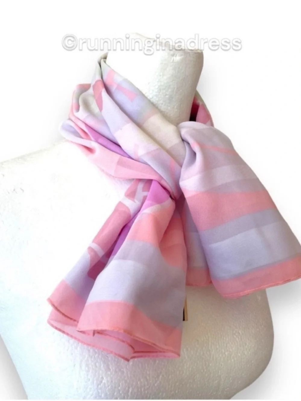 VTG 80s Deadstock Berkshire Handkerchief Co Pink Floral Scarf Italy 30x29.5 NWT